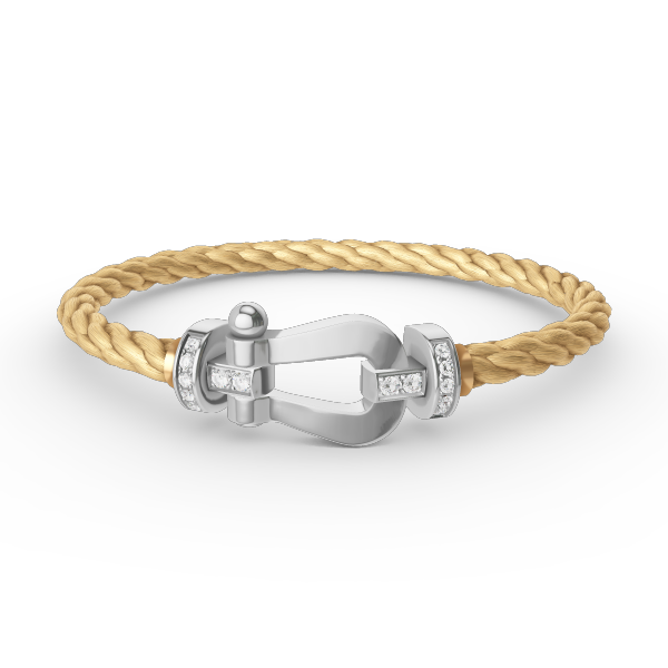 Dream FORCE LARGE HORSESHOE HALF DIAMOND BRACELET SILVER