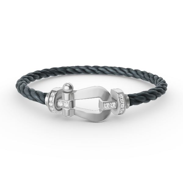 Dream FORCE LARGE HORSESHOE HALF DIAMOND BRACELET SILVER
