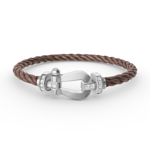 Dream FORCE LARGE HORSESHOE HALF DIAMOND BRACELET SILVER