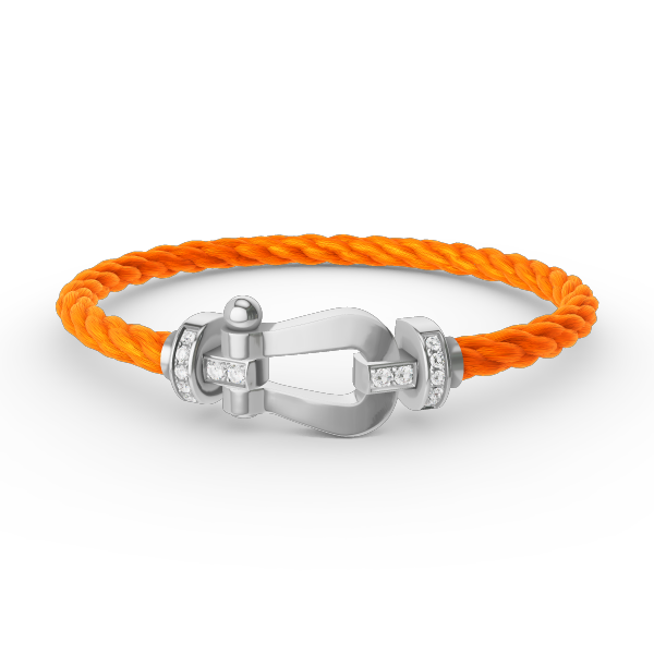 Dream FORCE LARGE HORSESHOE HALF DIAMOND BRACELET SILVER