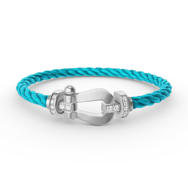 Dream FORCE LARGE HORSESHOE HALF DIAMOND BRACELET SILVER