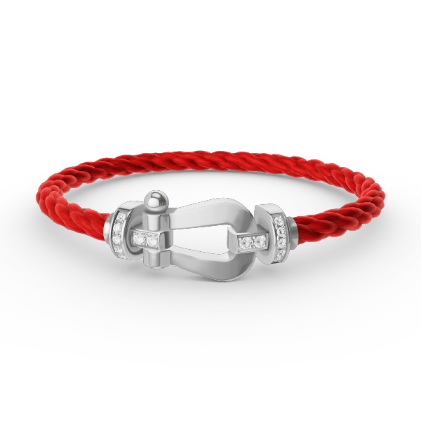 Dream FORCE LARGE HORSESHOE HALF DIAMOND BRACELET SILVER