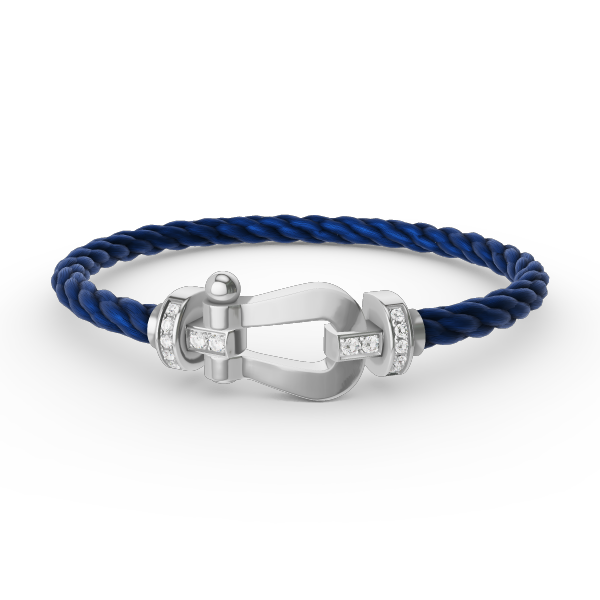 Dream FORCE LARGE HORSESHOE HALF DIAMOND BRACELET SILVER