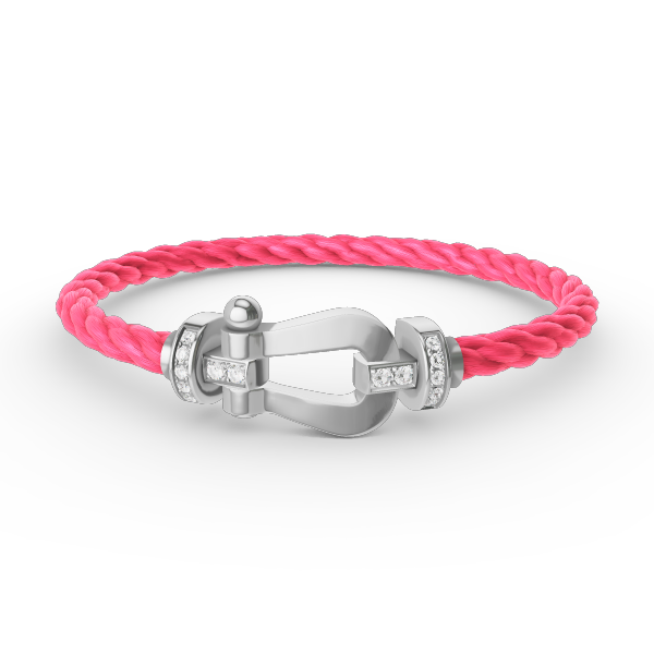Dream FORCE LARGE HORSESHOE HALF DIAMOND BRACELET SILVER