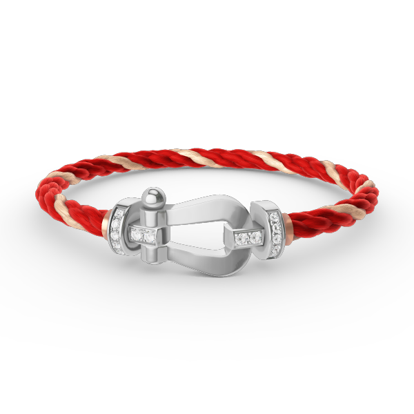 Dream FORCE LARGE HORSESHOE HALF DIAMOND BRACELET SILVER