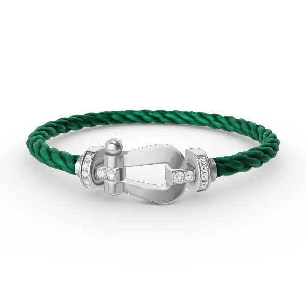 Dream FORCE LARGE HORSESHOE HALF DIAMOND BRACELET SILVER