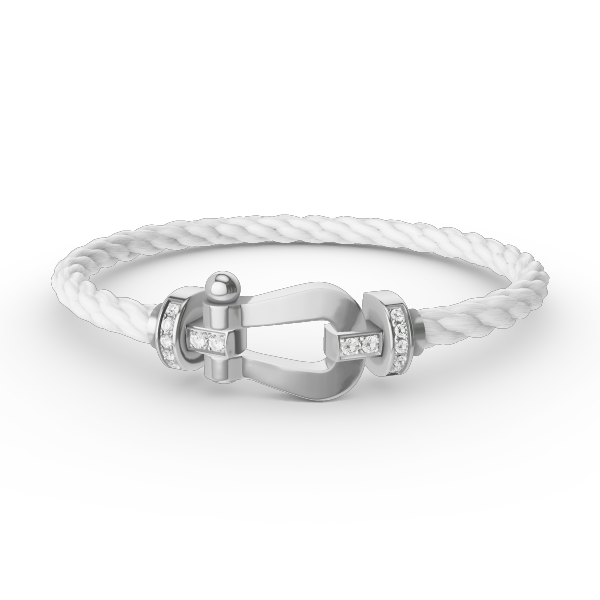 Dream FORCE LARGE HORSESHOE HALF DIAMOND BRACELET SILVER
