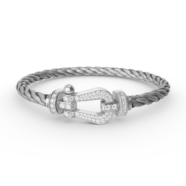 Dream FORCE LARGE HORSESHOE FULL DIAMOND BRACELET SILVER