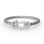 Dream FORCE LARGE HORSESHOE FULL DIAMOND BRACELET SILVER