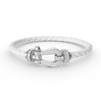 Dream FORCE LARGE HORSESHOE FULL DIAMOND BRACELET SILVER