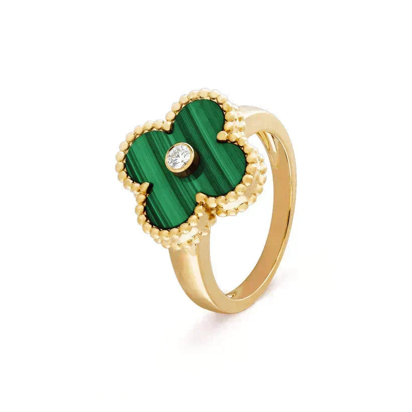 Dream CLOVER MALACHITE RING GOLD DIAMOND