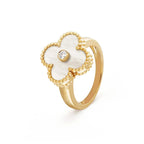 Traum CLOVER ROSA PERLMUTT RING GOLD DIAMANT
